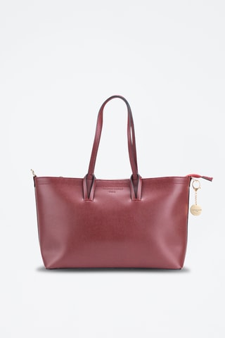 Leren Shopper Moka - Bordeauxrood