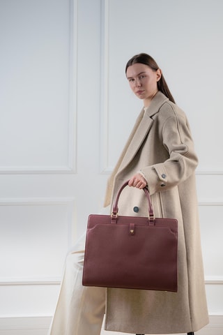 Leren Handtas Nya - Bordeauxrood