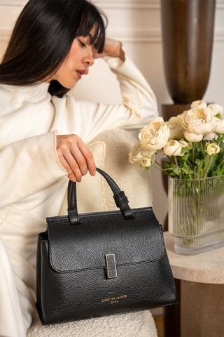 Leren Schoudertas Ciara - Zwart
