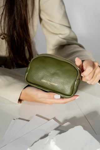 Leren Portemonnee Tamar - Groen