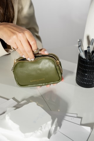 Leren Portemonnee Tamar - Groen