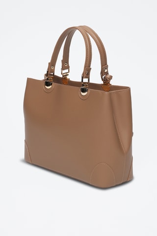 Leren Handtas Armel  - Beige