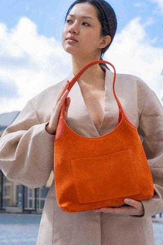 Leren Trendy Handtas Calma - Oranje