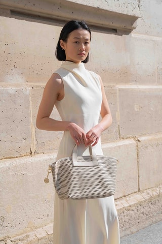 Leren Handtas Soleil - Wit