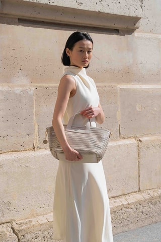 Leren Handtas Soleil - Wit