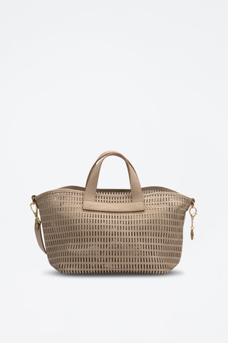 Leren Handtas Soleil - Lichtgrijs