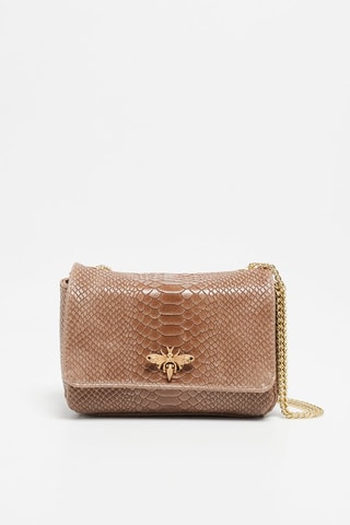 Leren Schoudertas Hera Taupe - Bruin