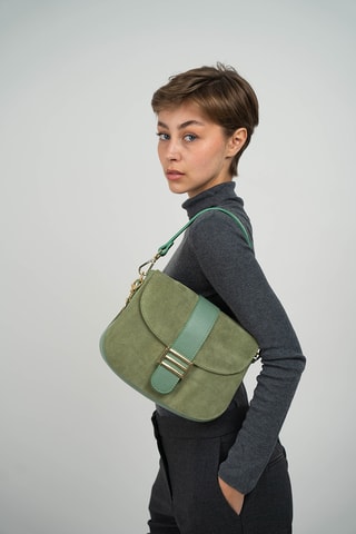 Leren Schoudertas Noche - Groen