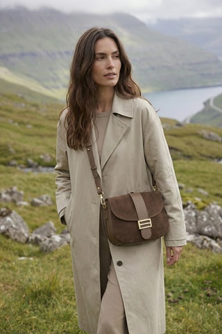 Leren Schoudertas Noche - Beige