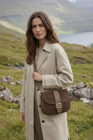 Leren Schoudertas Noche - Beige