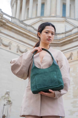 Leren Trendy Handtas Calma - Groen