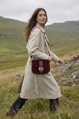 Leren Handtas Noche - Bordeauxrood