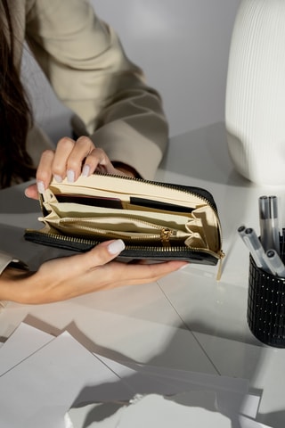 Leren Portefeuille Hania - Zwart