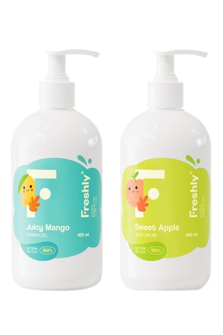 Crema corpo alla mela dolce Sweet Apple e gel bagno Juicy Mango - Pelli sensibili -  400 ml