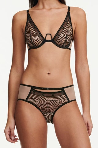 Shorty Vibrate - Negro y beige claro - Chantelle