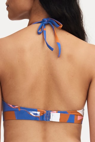 Sujetador de bikini Tribe - Celeste y marrón