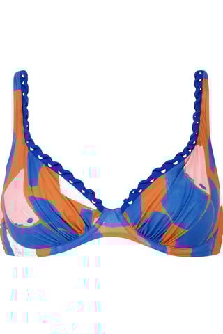 Sujetador de bikini Tribe - Celeste y marrón