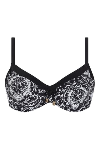 Sujetador de bikini Flowers - Negro