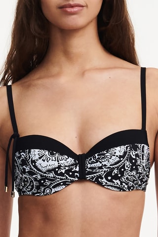 Sujetador de bikini Flowers - Negro
