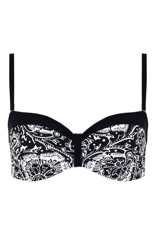 Sujetador de bikini Flowers - Negro