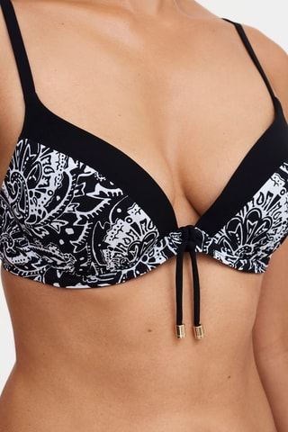 Sujetador de bikini Flowers - Negro