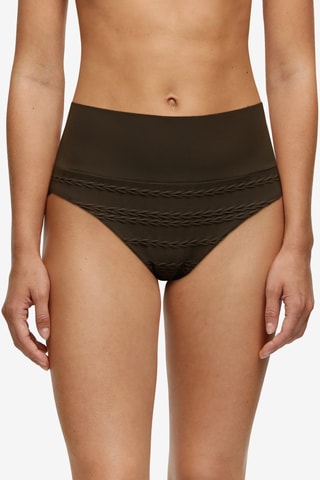 Braga de bikini de talle alto Texture - Marrón