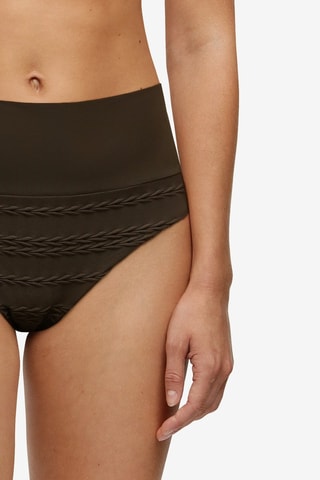 Braga de bikini de talle alto Texture - Marrón