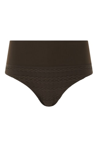 Braga de bikini de talle alto Texture - Marrón