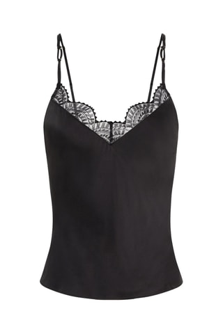 Top de pijama de seda Mystic - Negro - Chantelle