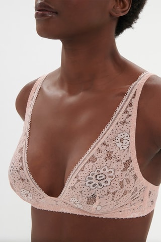 Soutien-gorge en dentelle Festive - Rose