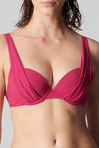 Haut de maillot push-up Mantra - Framboise
