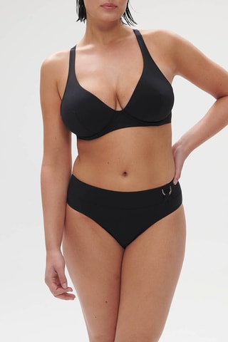 Bas de maillot taille haute Palmeraie - Noir