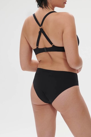 Bas de maillot taille haute Palmeraie - Noir