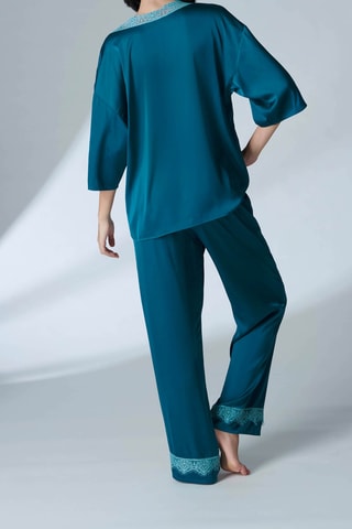 Blouse Satin Secrets - Bleu cyan