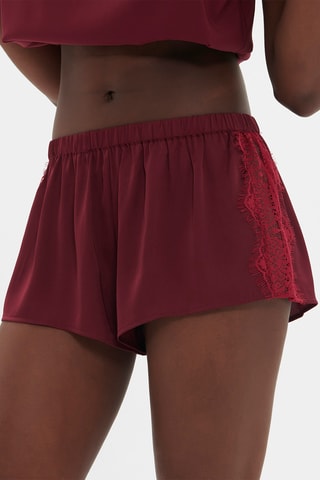 Short de pyjama Satin Secrets - Bordeaux