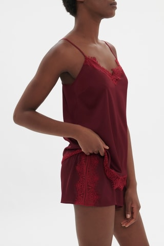 Short de pyjama Satin Secrets - Bordeaux
