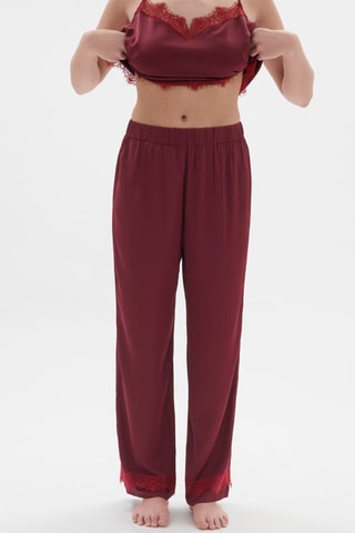 Pantalon de pyjama Satin Secrets - Bordeaux