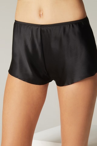 Short de pyjama en soie Dream - Noir
