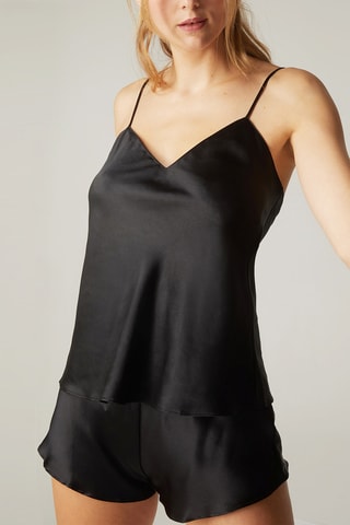 Short de pyjama en soie Dream - Noir