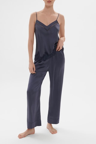 Pantalon de pyjama en soie Dream - Bleu marine