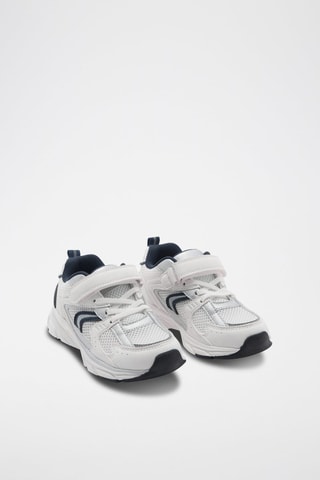 Tennis combinées Velcro - Blanc