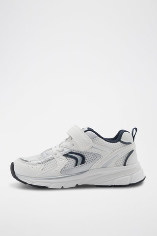 Tennis combinées Velcro - Blanc