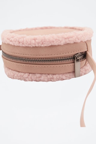 Sac rond crocodile - Rose pâle