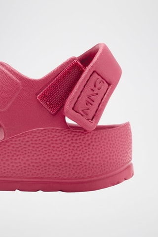 Sandales lanières Velcro - Fraise