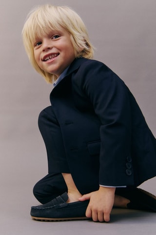 Mocassins cuir suède - Bleu