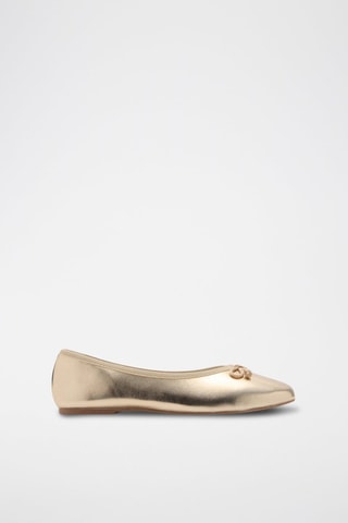 Ballerines métallisées nœud - Doré