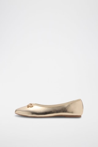 Ballerines métallisées nœud - Doré