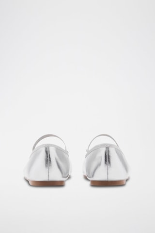 Ballerines métallisées à bride - Argenté