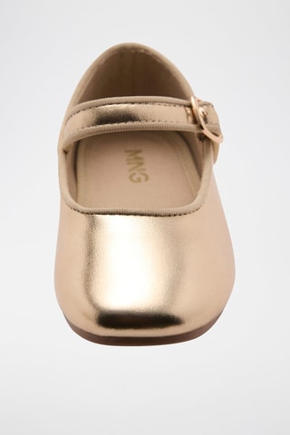 Ballerines métallisées à bride - Doré