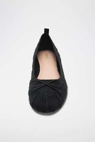 Ballerines brodées à noeud - Noir
